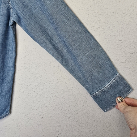 Carters Nautical Anchor Embroidered Blue‎ Button Long Sleeve Shirt Size 4T - Picture 6 of 11